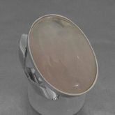 Anel em prata 950 com enorme quartzo rosa 30x20 mm - 3020QRO